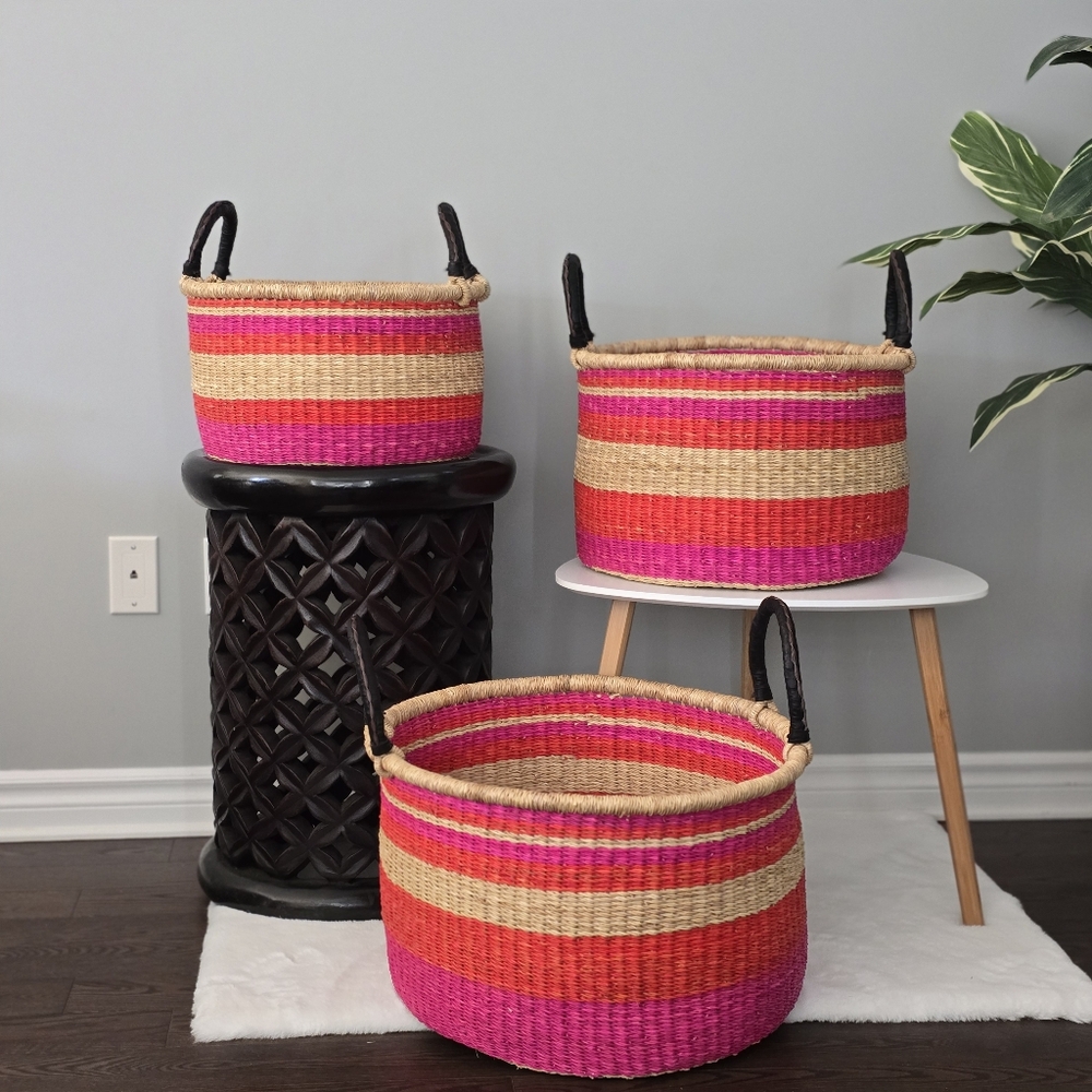 Colorful storage baskets